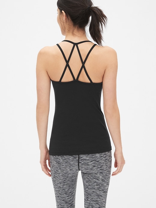 Image number 2 showing, GapFit Breathe Strappy Shelf Tank Top