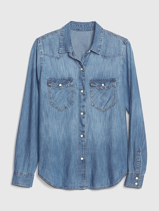 gap denim western shirt