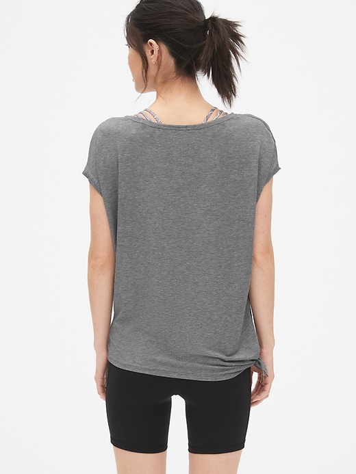 2 of 8 showing, with the color heather grey of product GapFit Breathe Side-Tie T-Shirt