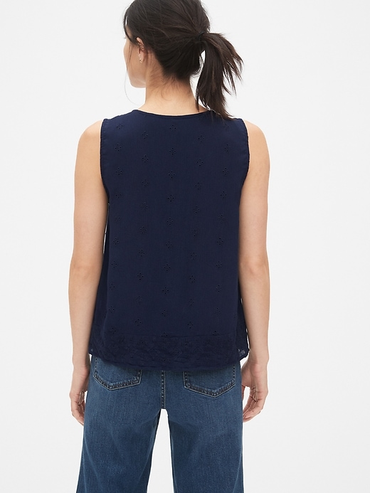 Image number 2 showing, Eyelet Embroidered Crinkle Tank Top