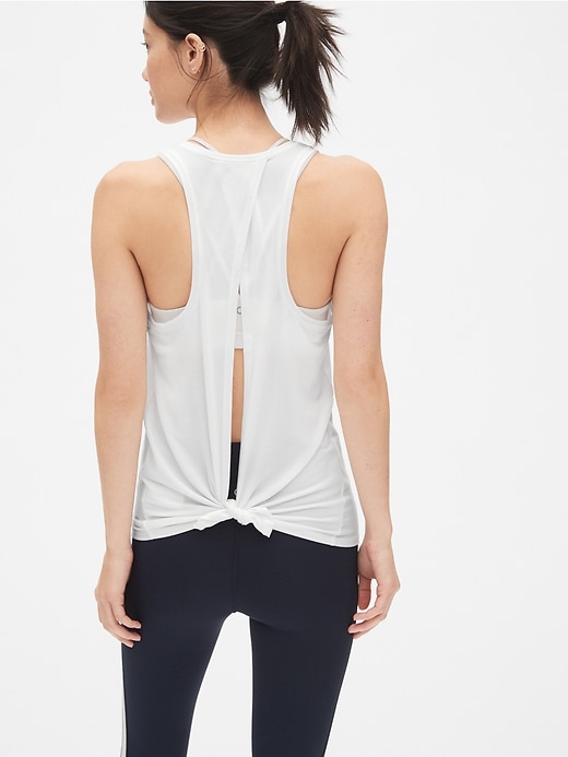 2 of 8 showing, with the color white of product GapFit Breathe Open-Back Tank