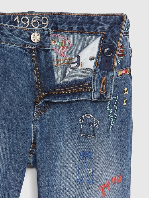 Image number 4 showing, Kids Gap 50th Embroidered Girlfriend Jeans