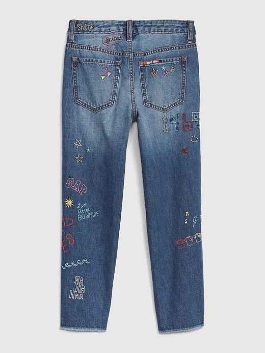 Image number 3 showing, Kids Gap 50th Embroidered Girlfriend Jeans