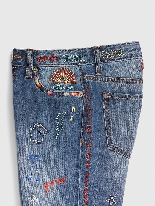 Image number 5 showing, Kids Gap 50th Embroidered Girlfriend Jeans