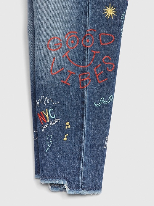 Image number 6 showing, Kids Gap 50th Embroidered Girlfriend Jeans