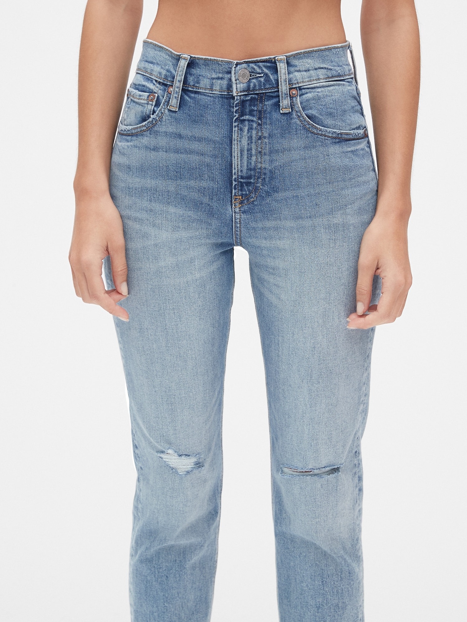 gap high rise straight crop