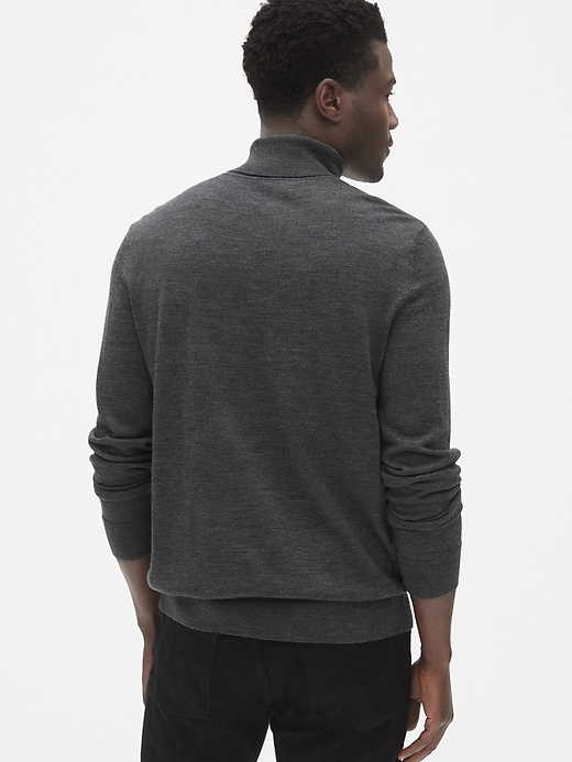 2 of 8 showing, with the color charcoal gray of product Turtleneck Sweater in Merino Wool