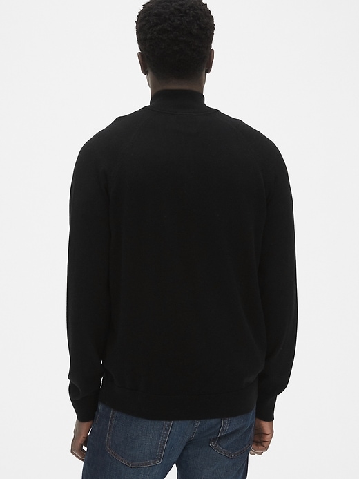 Image number 2 showing, Quarter-Zip Mockneck Sweater in Merino Wool
