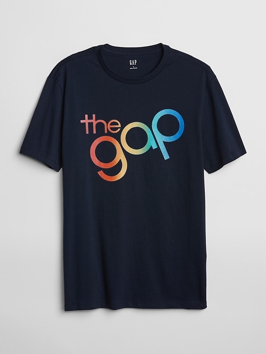 2 of 8 showing, with the color blue of product Gap + Pride Logo Crewneck T-Shirt