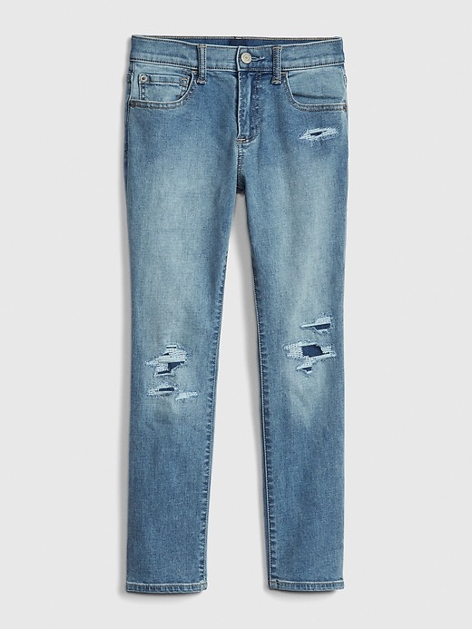 Image number 1 showing, Kids Destructed Skinny Jeans with Stretch