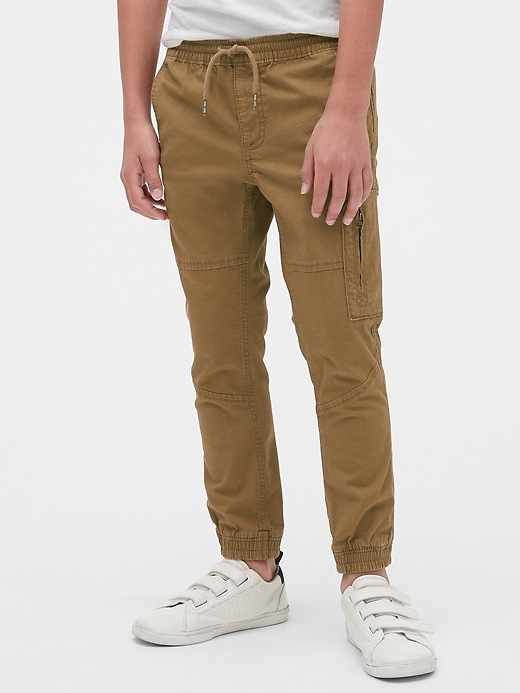 2 of 8 showing, with the color palomino brown of product Kids Canvas Joggers