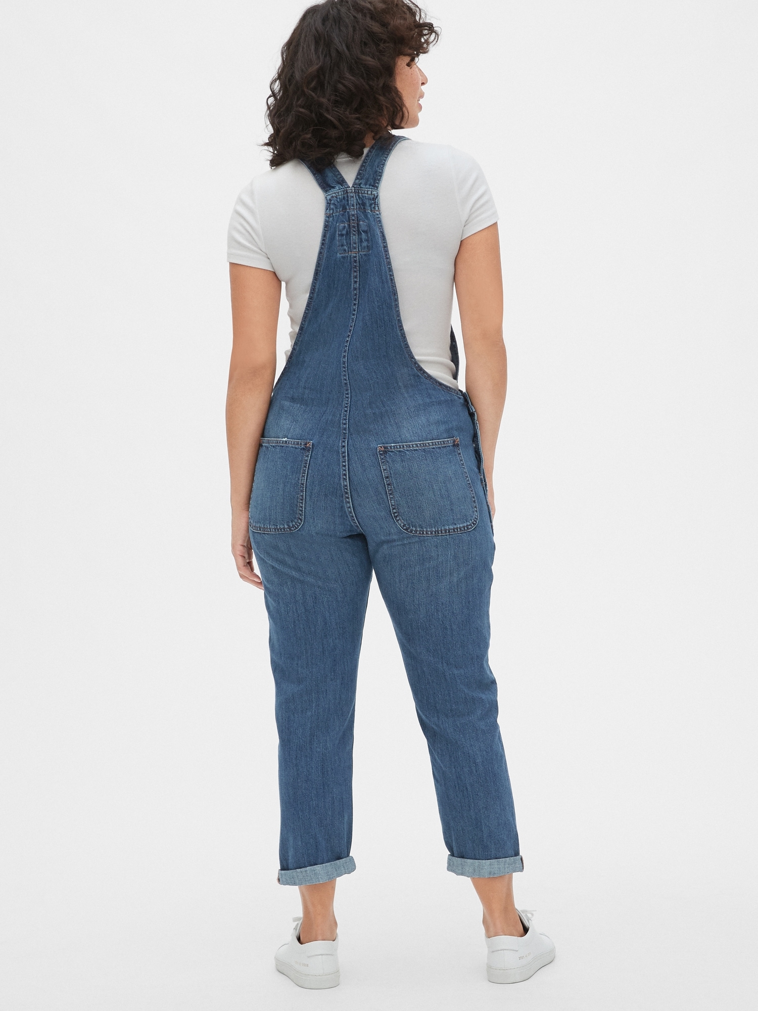 Relaxed denim shop overalls gap