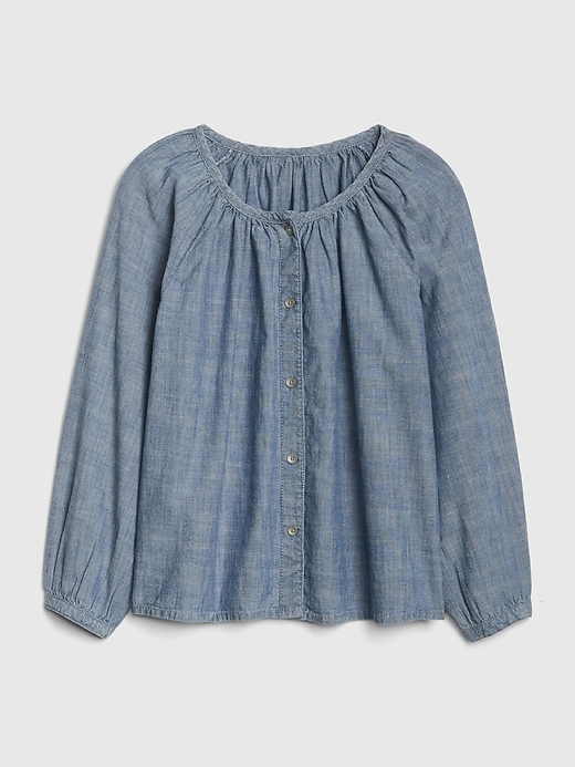 Image number 1 showing, Kids Button-Front Denim Top