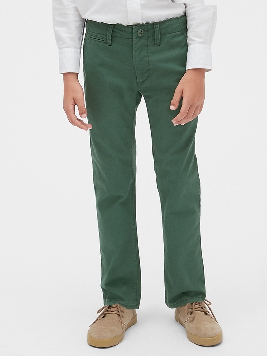 2 of 8 showing, with the color cucumber peel of product Kids Lived-In Khakis