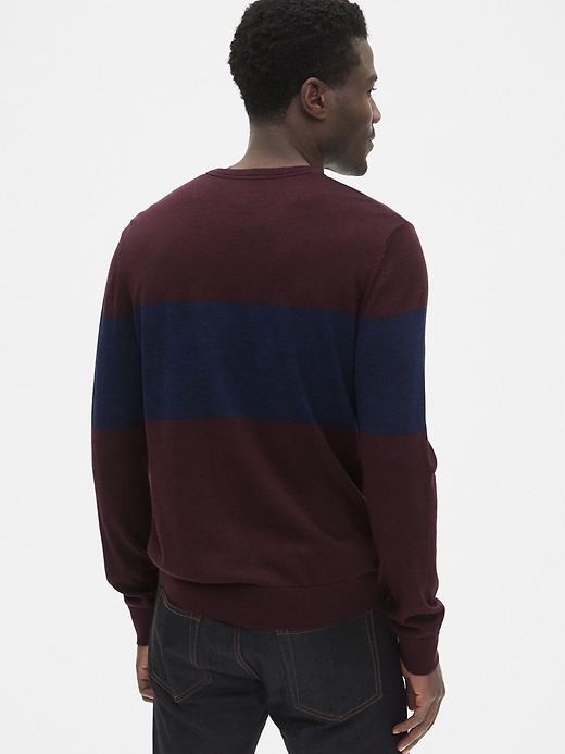 Image number 2 showing, Crewneck Pullover Sweater in Merino Wool