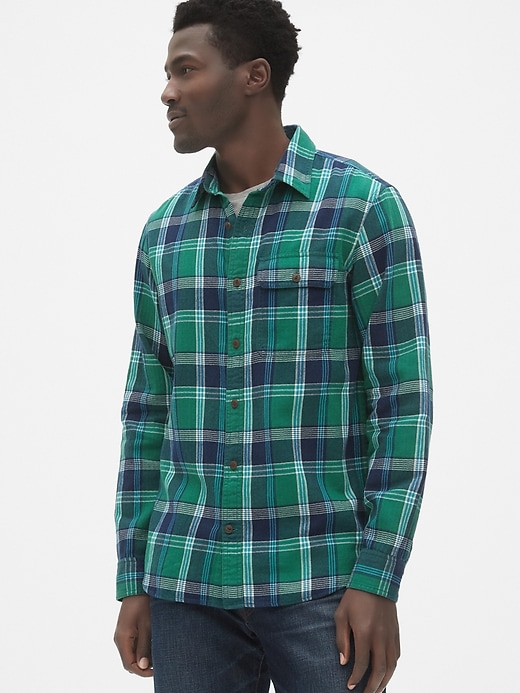 Image number 1 showing, Plaid Flannel Shirt in Standard Fit