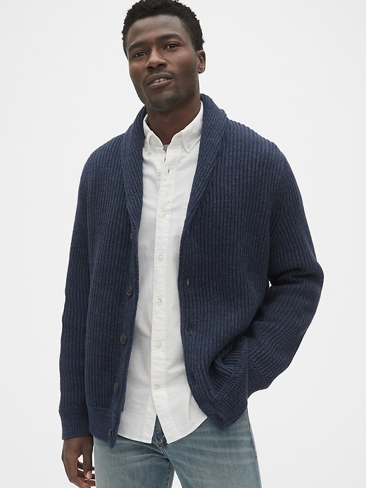 Image number 1 showing, Shaker Stitch Cardigan Sweater