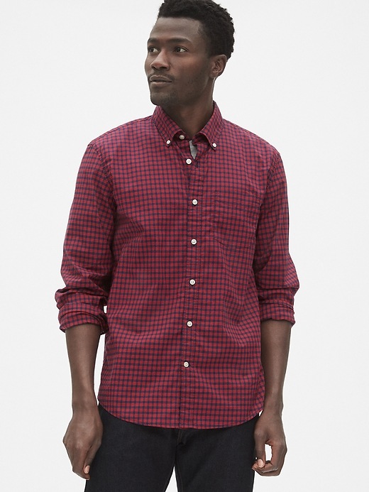 Image number 1 showing, Lived-In Stretch Poplin Shirt in Untucked Fit