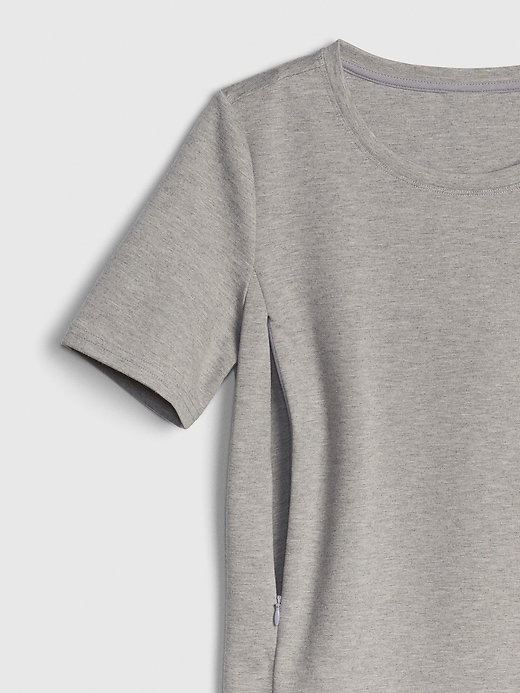 2 of 8 showing, with the color heather grey of product Maternity Side-Zip Nursing Dress in Ponte