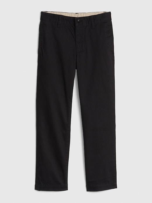 1 of 8 showing, with the color true black of product Kids Uniform Relaxed Fit Khakis with Gap Shield