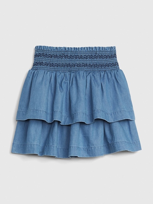 Image number 2 showing, Toddler Chambray Flutter Skirt