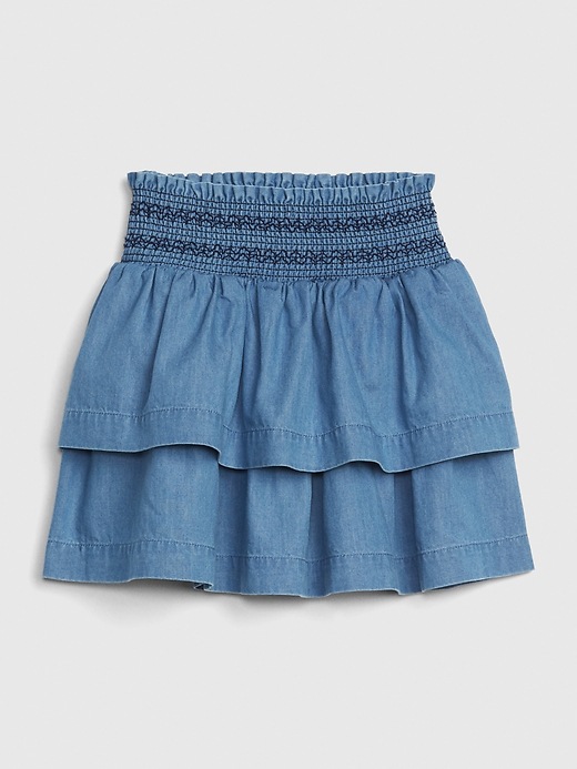 Image number 1 showing, Toddler Chambray Flutter Skirt