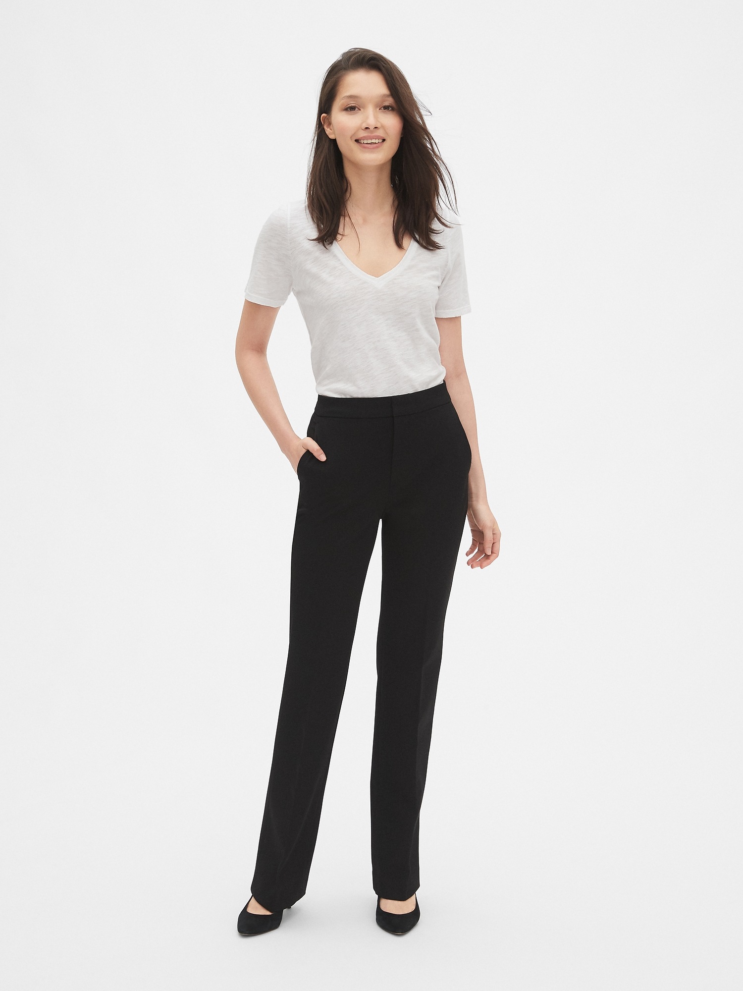 High Rise Slim Boot Pants Gap