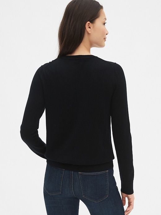 2 of 8 showing, with the color true black of product Crewneck Sweater in Merino Wool