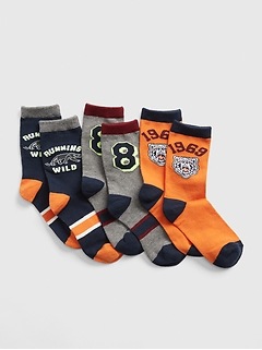 Kids Graphic Crew Socks (3-Pack)
