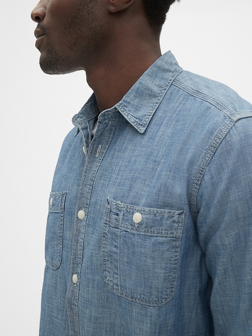 Image number 5 showing, Icon Chambray Worker Shirt