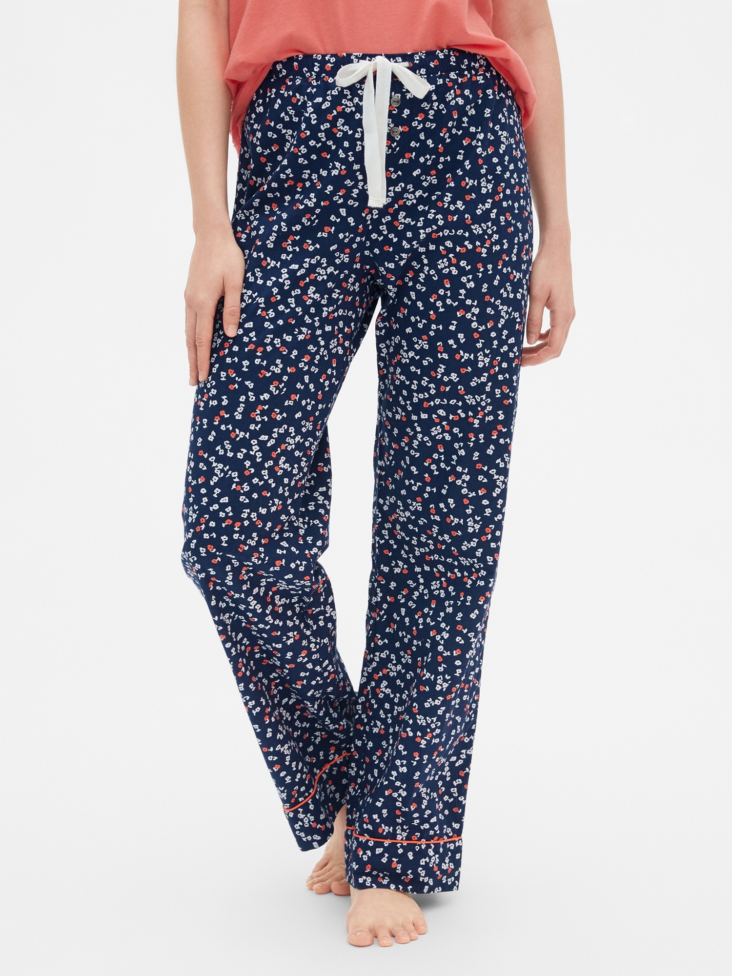 Print Pajama Pants In Poplin Gap