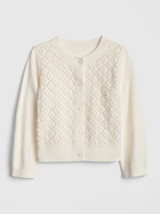 View large product image 1 of 1. Toddler Crop Pointelle Cardigan Sweater