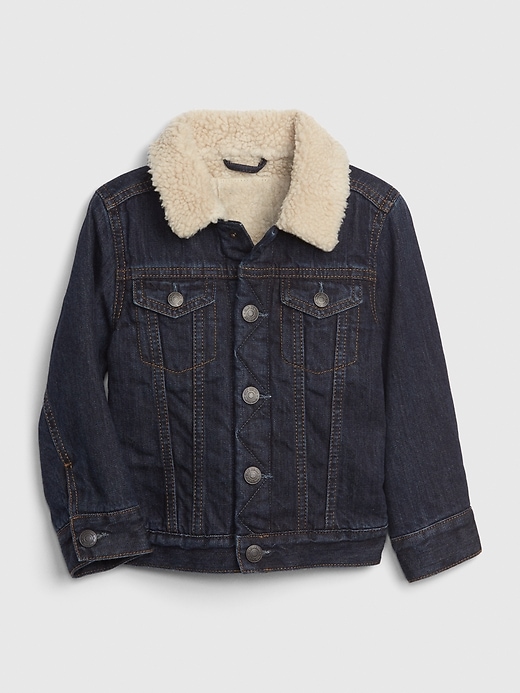 Image number 1 showing, Toddler Sherpa-Lined Icon Denim Jacket