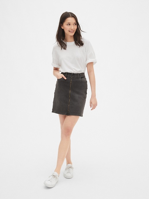Image number 5 showing, Zip-Front Denim Mini Skirt