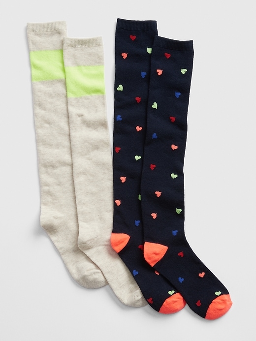 1 of 8 showing, with the color dark night of product Kids Print Over-the-Knee Socks (2-Pack)