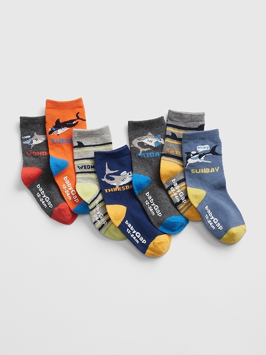 View large product image 1 of 1. Baby Shark Days-of-the-Week Crew Socks (7-Pack)