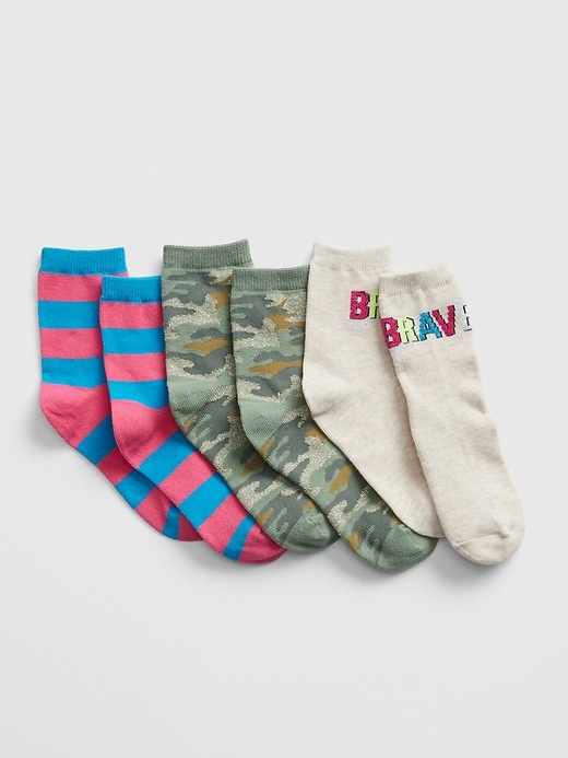 View large product image 1 of 1. Kids Print Crew Socks (3-Pack)