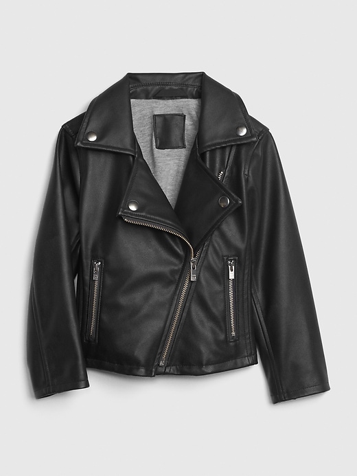 View large product image 1 of 1. Toddler Faux-Leather Biker Jacket