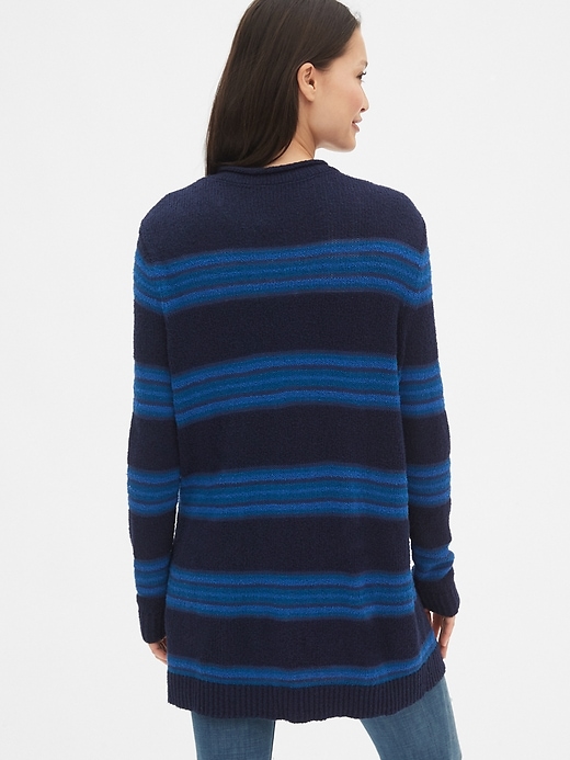 Image number 2 showing, Longline Stripe Open-Front Cardigan Sweater