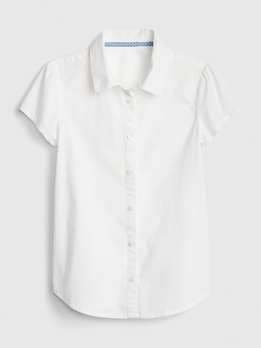 1 of 8 showing, with the color white of product Kids Uniform Poplin Shirt