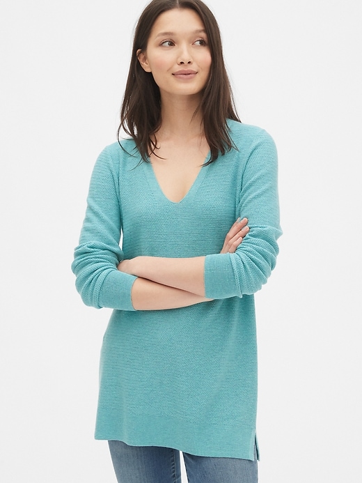 Image number 9 showing, True Soft Textured V-Neck Tunic Sweater