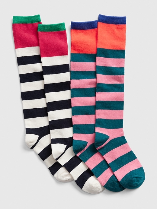 View large product image 1 of 1. Kids Stripe Over-the-Knee Socks (2-Pack)