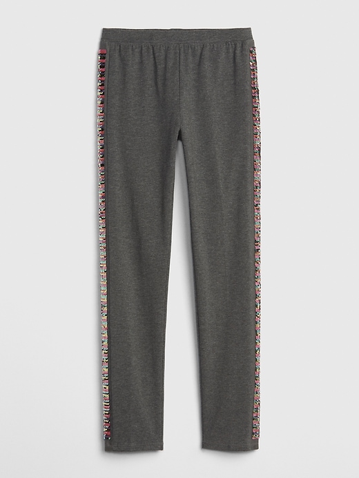 1 of 8 showing, with the color FLIPPY SIDE STRIPE of product Kids Flippy Sequin Leggings in Stretch Jersey