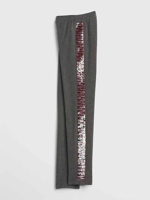 2 of 8 showing, with the color FLIPPY SIDE STRIPE of product Kids Flippy Sequin Leggings in Stretch Jersey