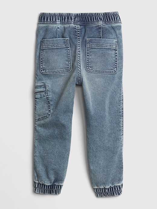 2 of 8 showing, with the color medium wash of product Toddler Denim Joggers