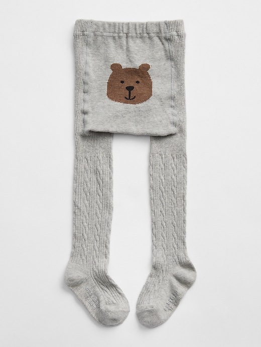 View large product image 1 of 1. Toddler Bear Cable-Knit Tights