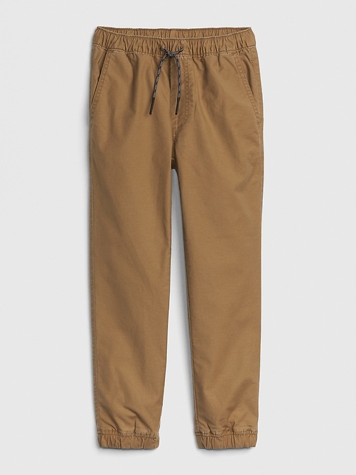 1 of 8 showing, with the color cream caramel of product Kids Stretch Khaki Joggers