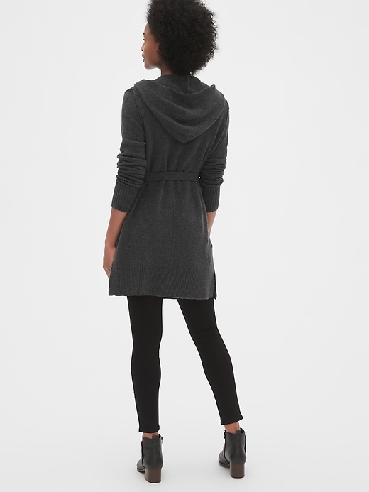 Image number 2 showing, Boucle Longline Hooded Cardigan Sweater