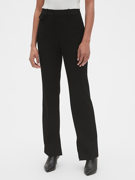 Image number 1 showing, High Rise Slim Boot Pants with Ankle Slit