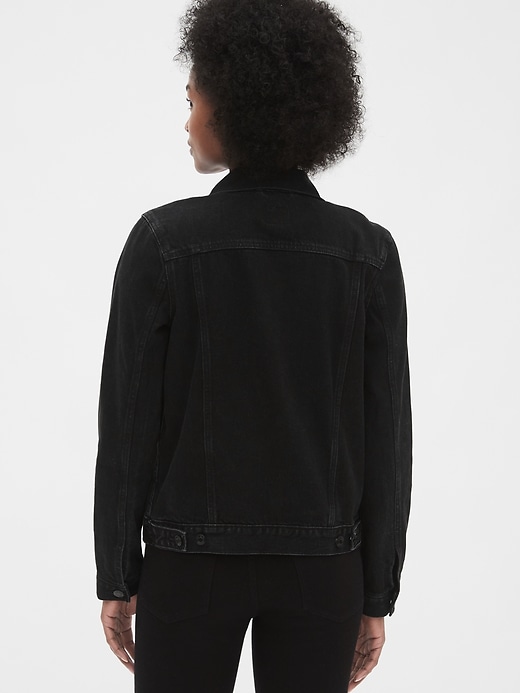 2 of 8 showing, with the color washed black of product Icon Denim Jacket